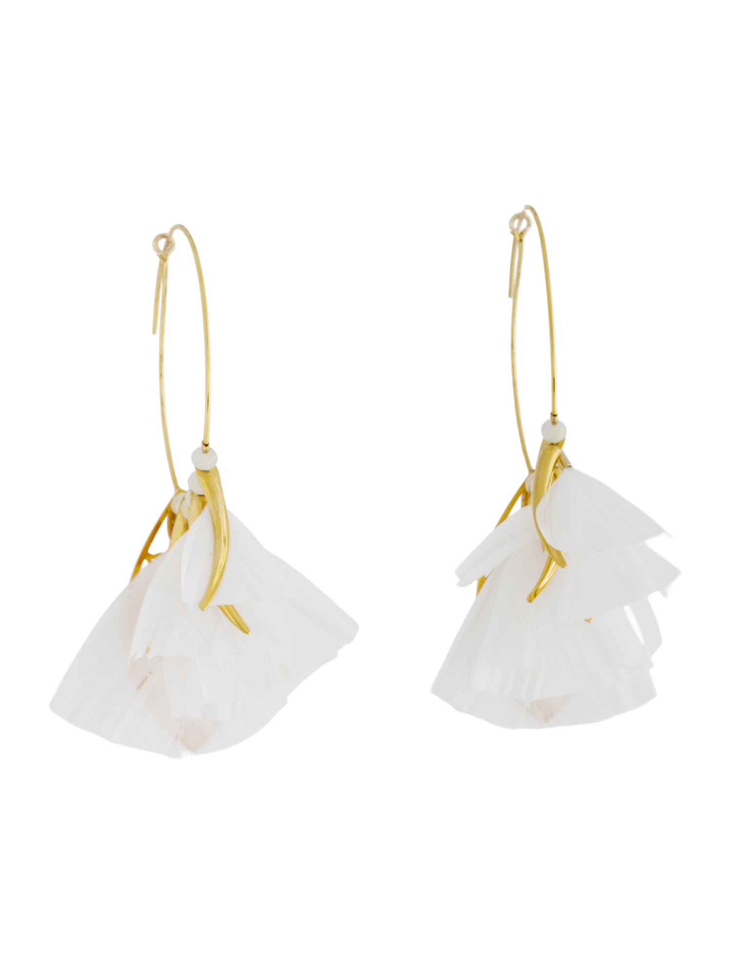 Gas Bijoux Feather & Bead 'Marly' Hoop Earrings