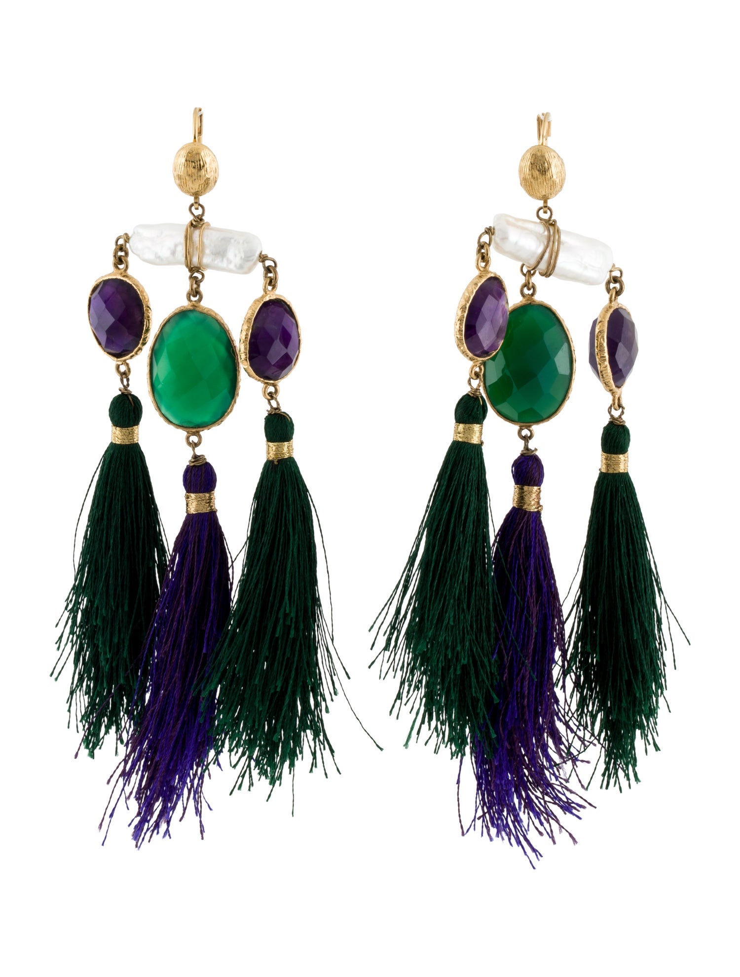 Gas Bijoux Cultured Pearl & Stone Drop Earrings