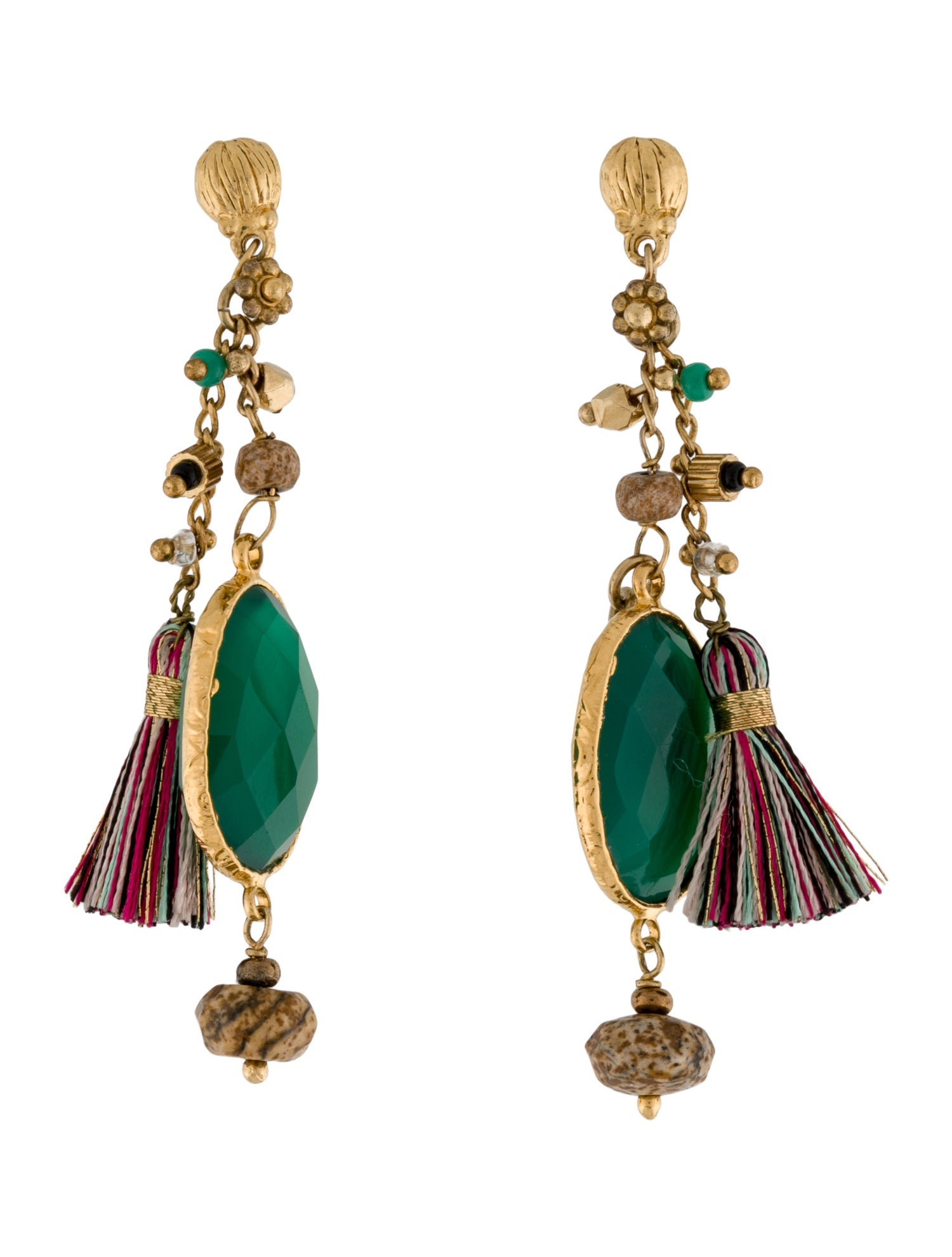 Gas Bijoux Resin & Bead Tassel Drop Earrings