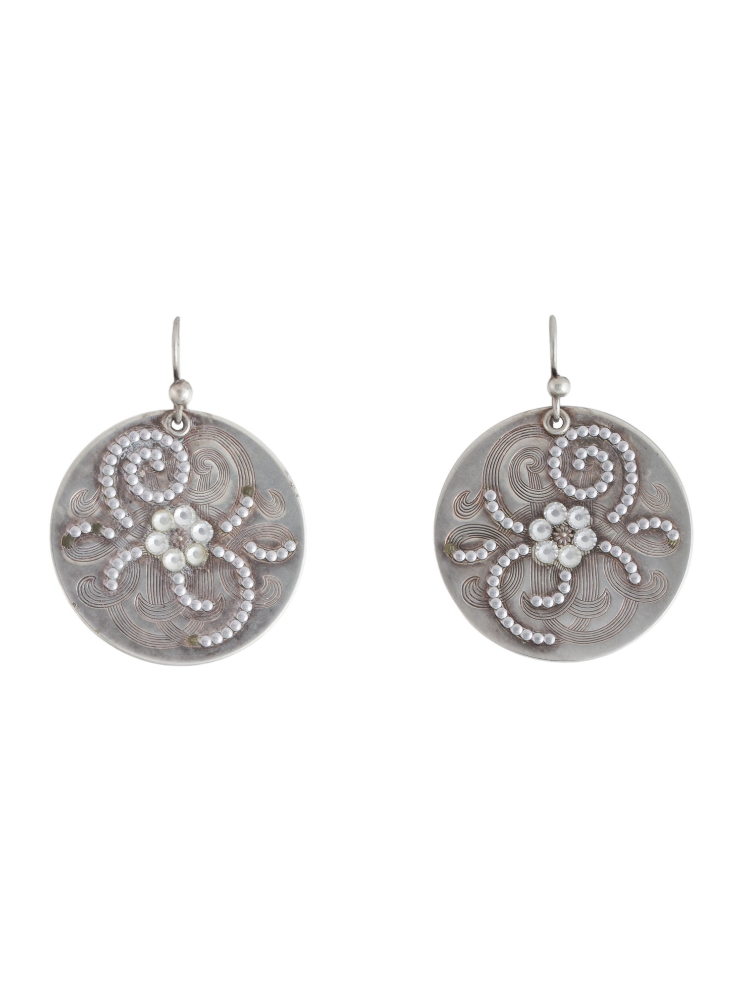 Gas Bijoux Crystal Circle Drop Earrings