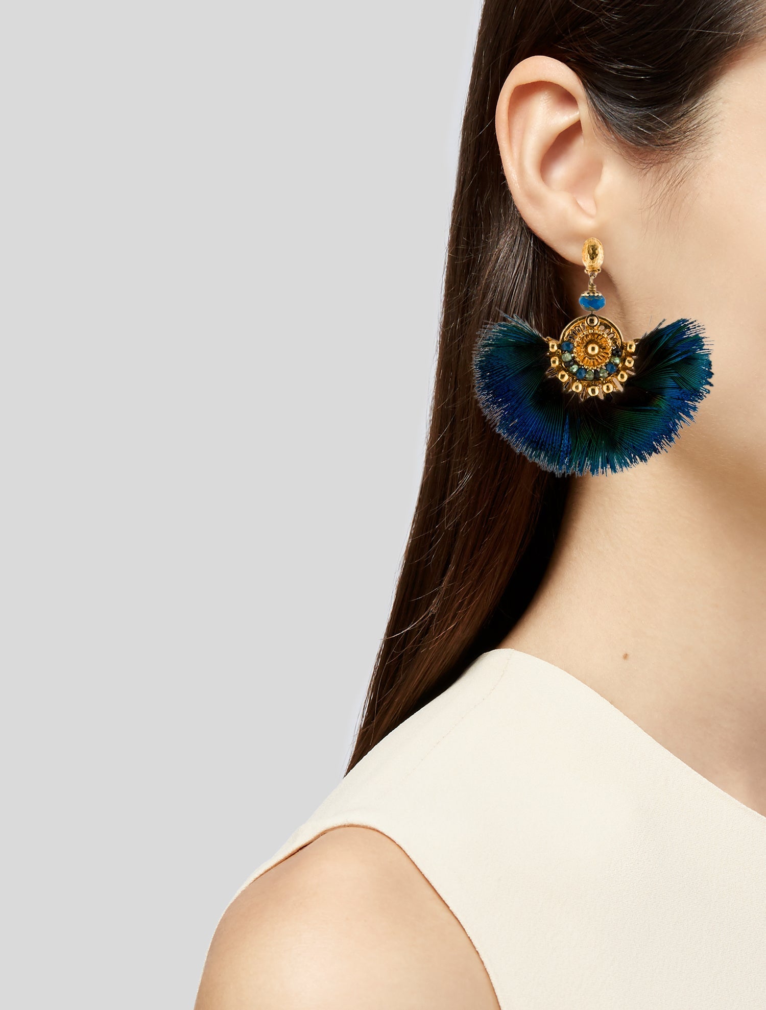 Gas Bijoux Feather Plume Drop Earrings