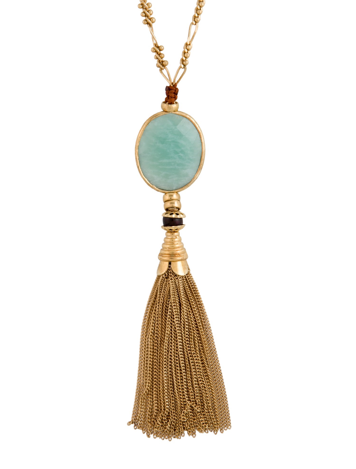 Gas Bijoux Stone Tassel Pendant Necklace