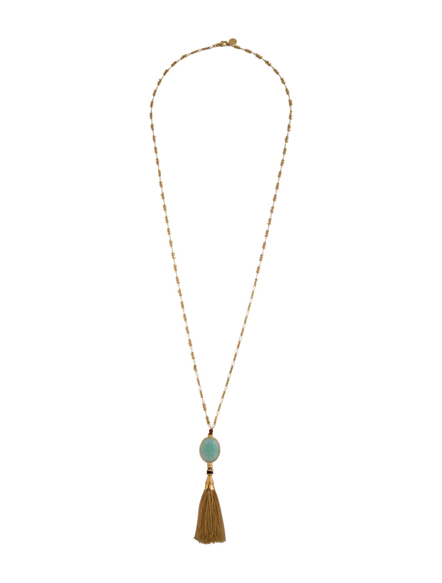 Gas Bijoux Stone Tassel Pendant Necklace