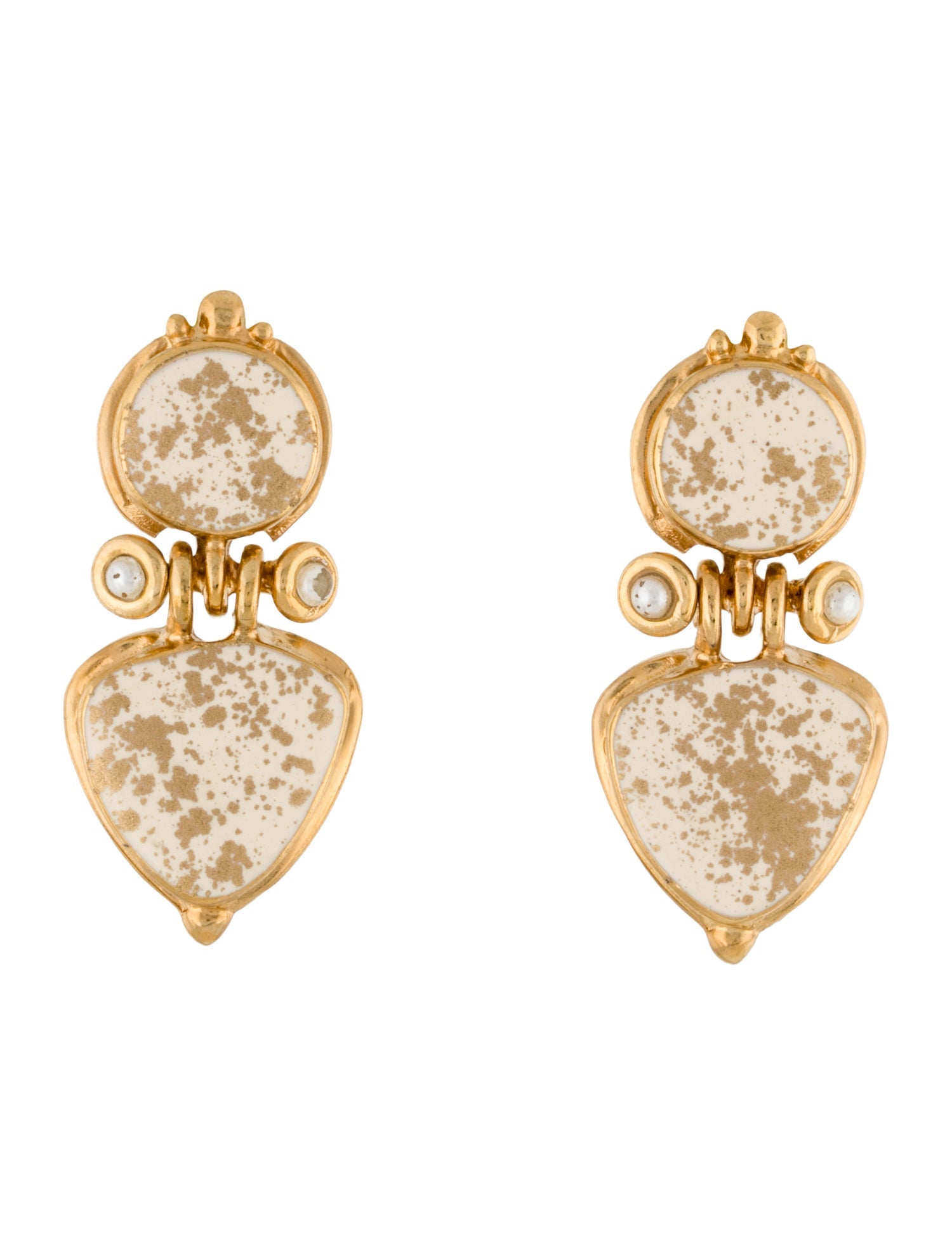 Gas Bijoux Faux Pearl & Acetate Drop Clip-On Earrings