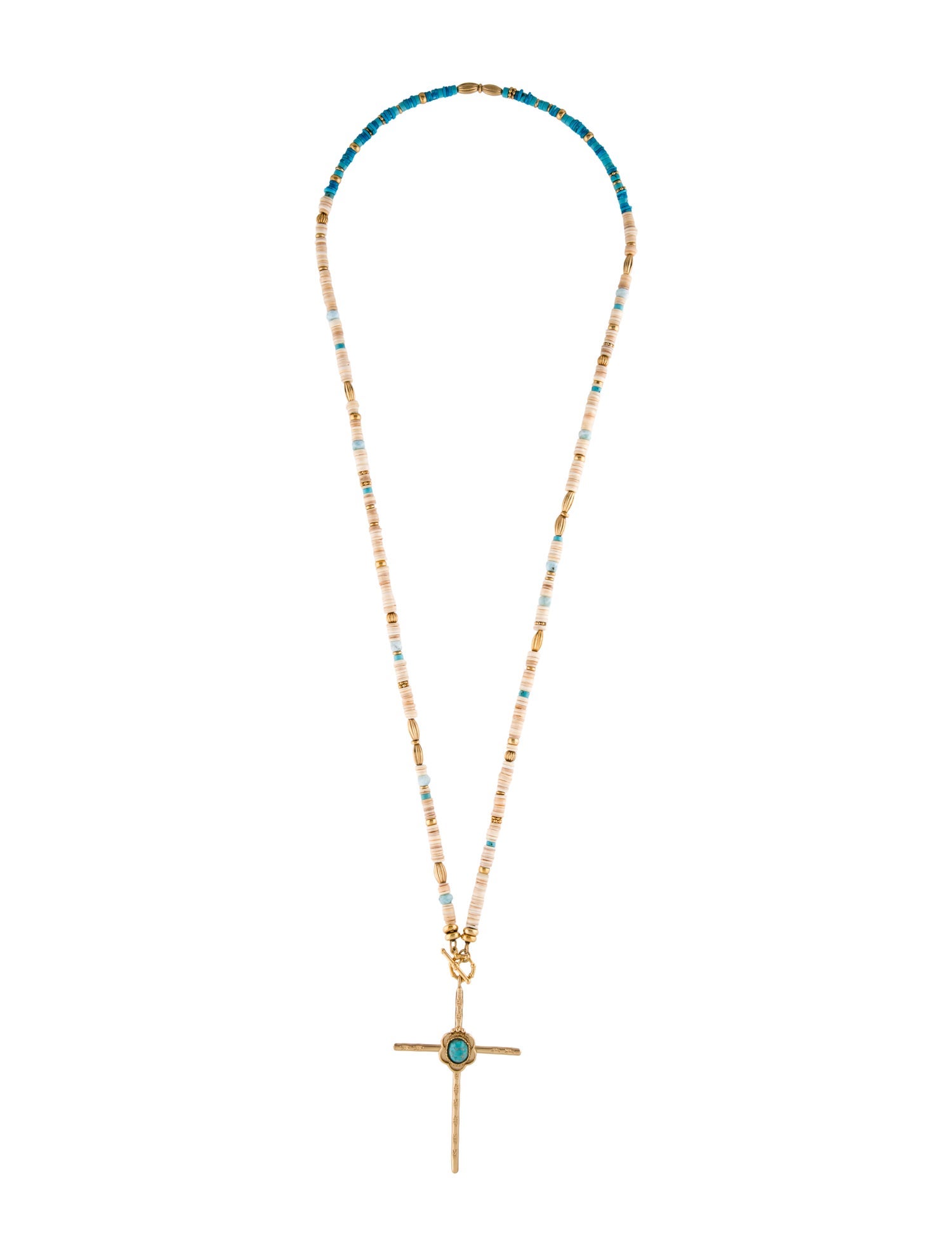 Gas Bijoux Shell Cross Pendant Necklace