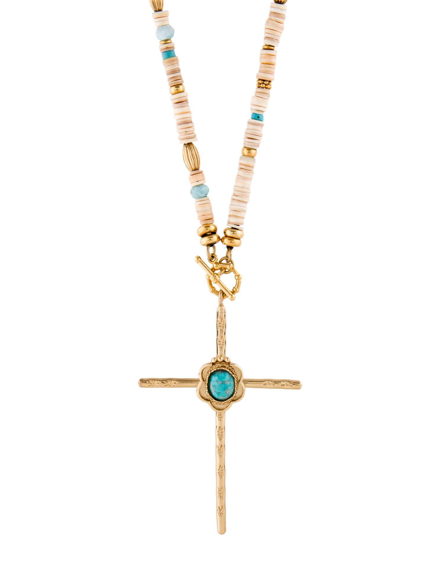 Gas Bijoux Shell Cross Pendant Necklace