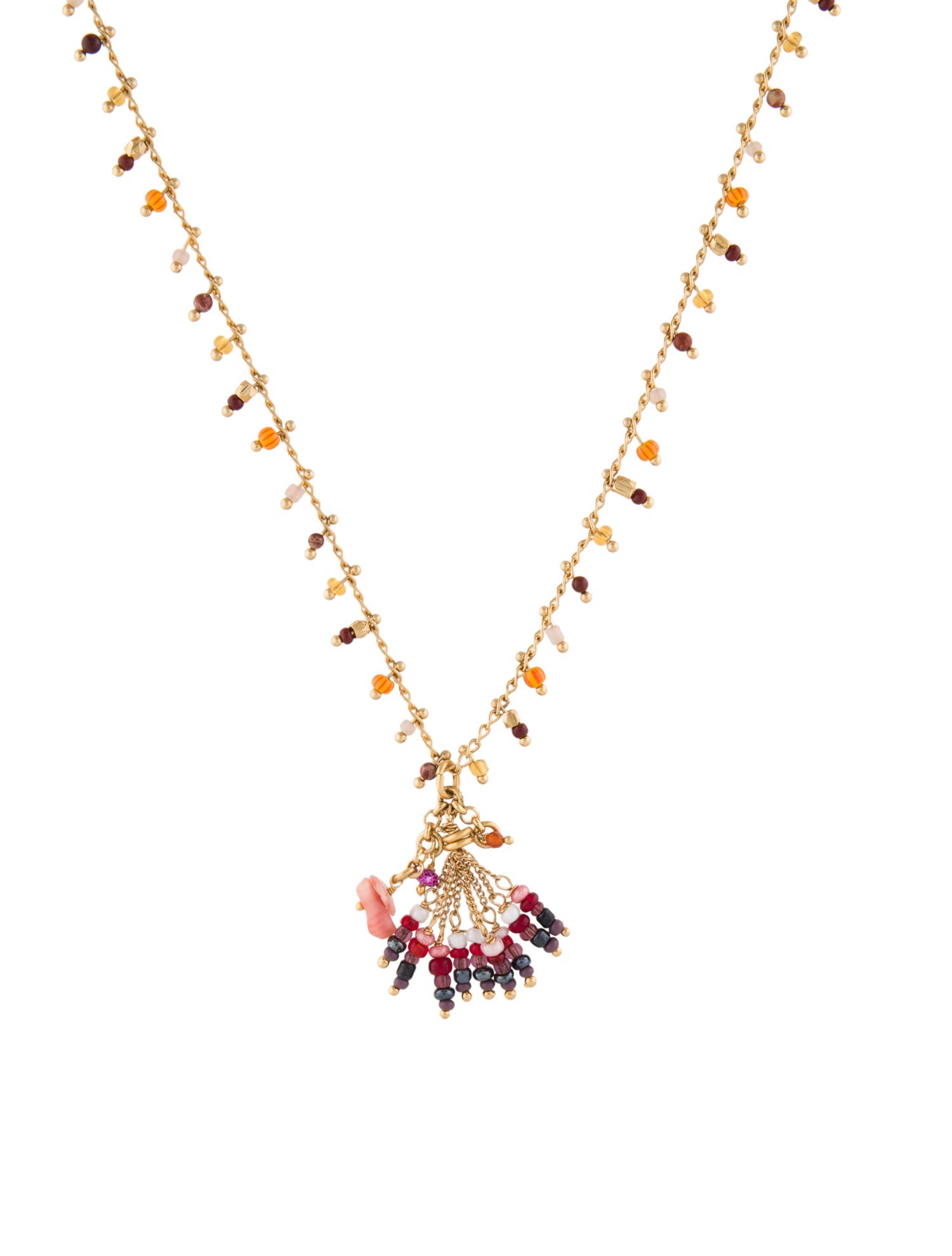 Gas Bijoux Stone & Bead Pendant Necklace