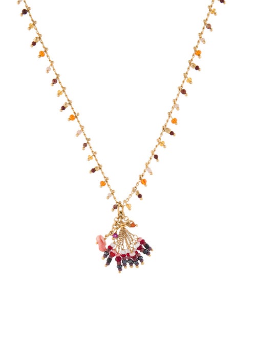 Gas Bijoux Stone & Bead Pendant Necklace