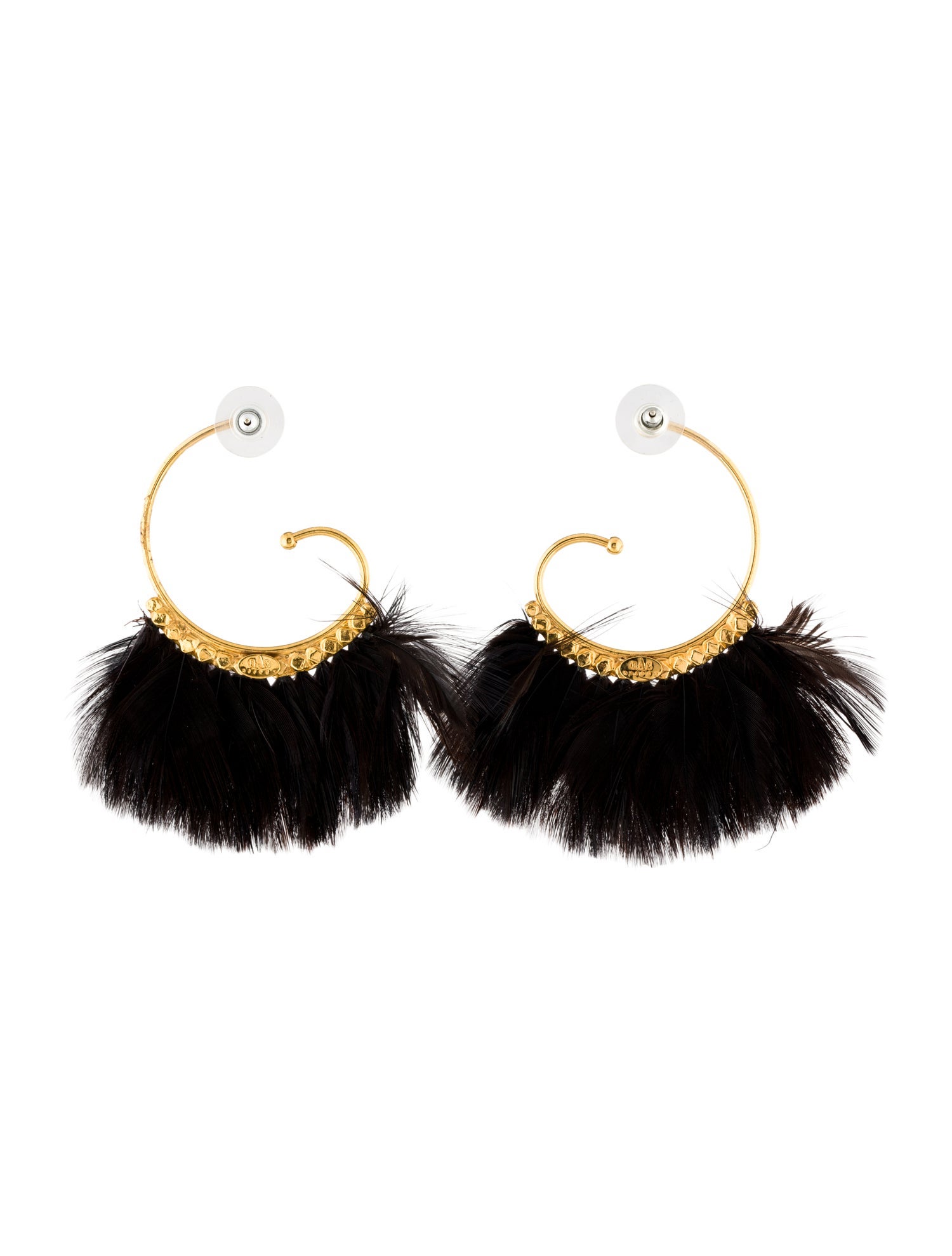 Gas Bijoux Feather Buzios Hoop Earrings