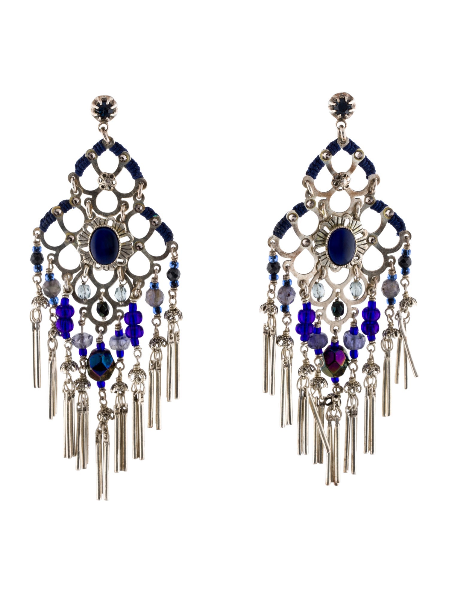 Gas Bijoux Crystal Reine Beaded Chandelier Earrings