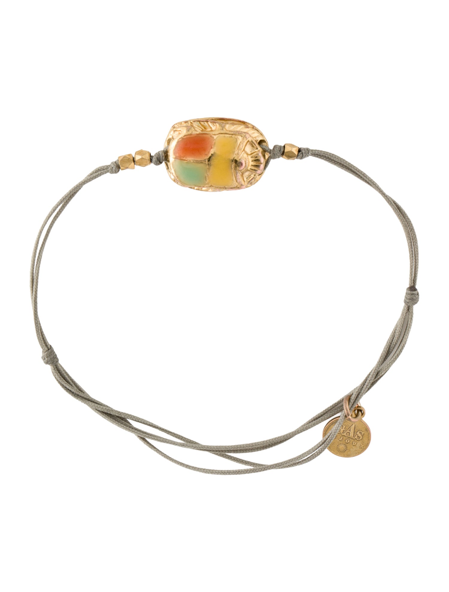 Gas Bijoux Enamel Scaramouche Cord Charm Bracelet
