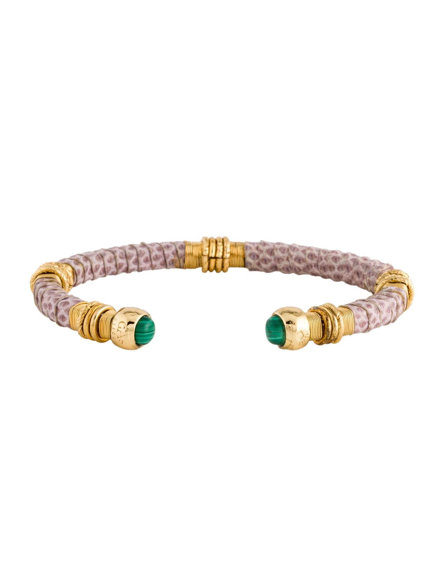 Gas Bijoux Stone Leather Cuff Bracelet