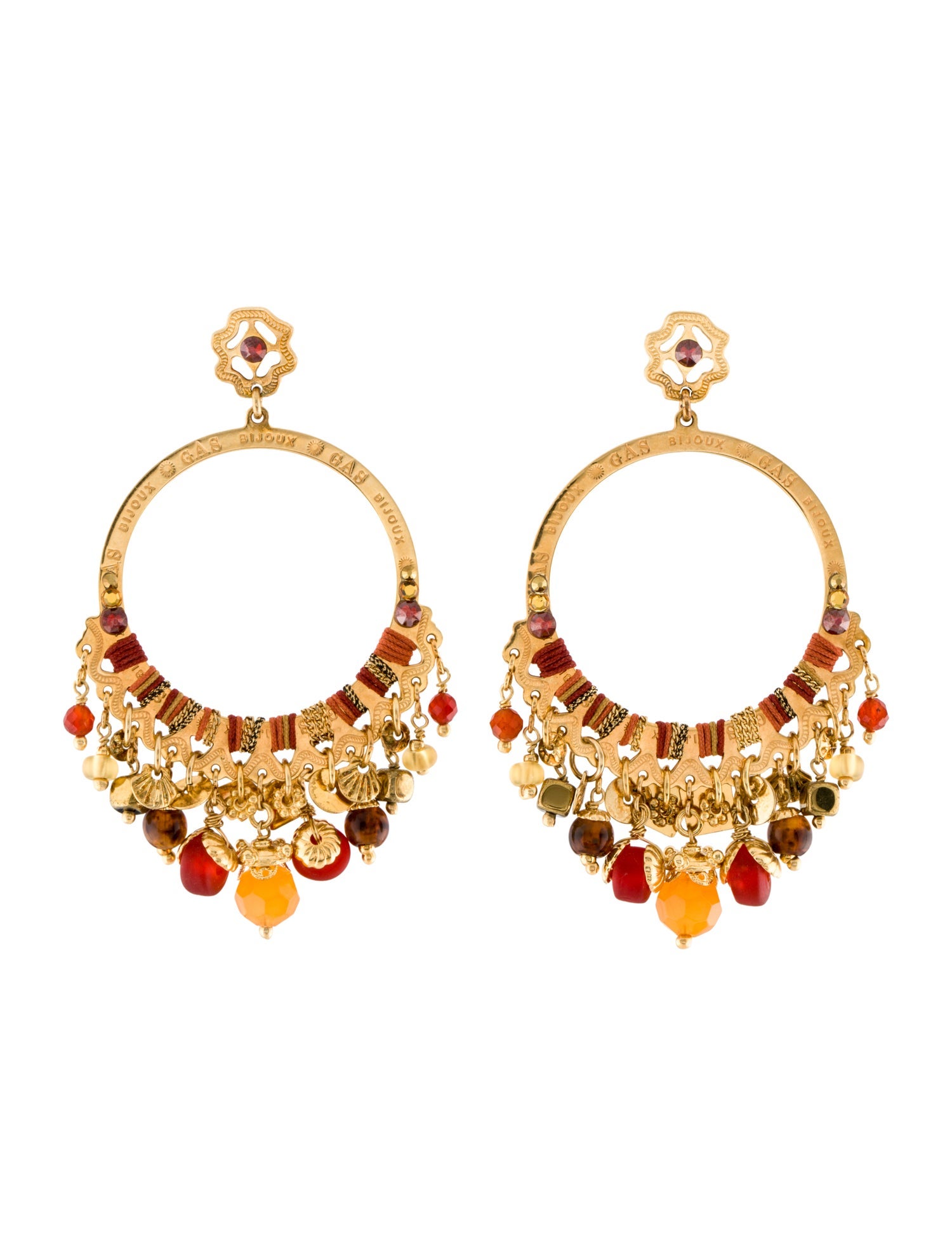 Gas Bijoux Cecile Serti Hoop Earrings