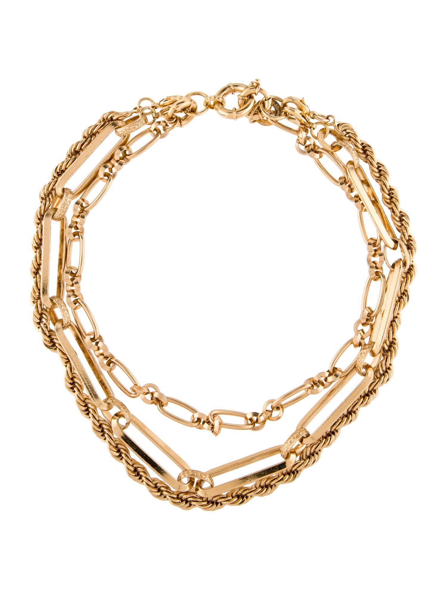 Gas Bijoux Kamae Triple Strand Chain Necklace