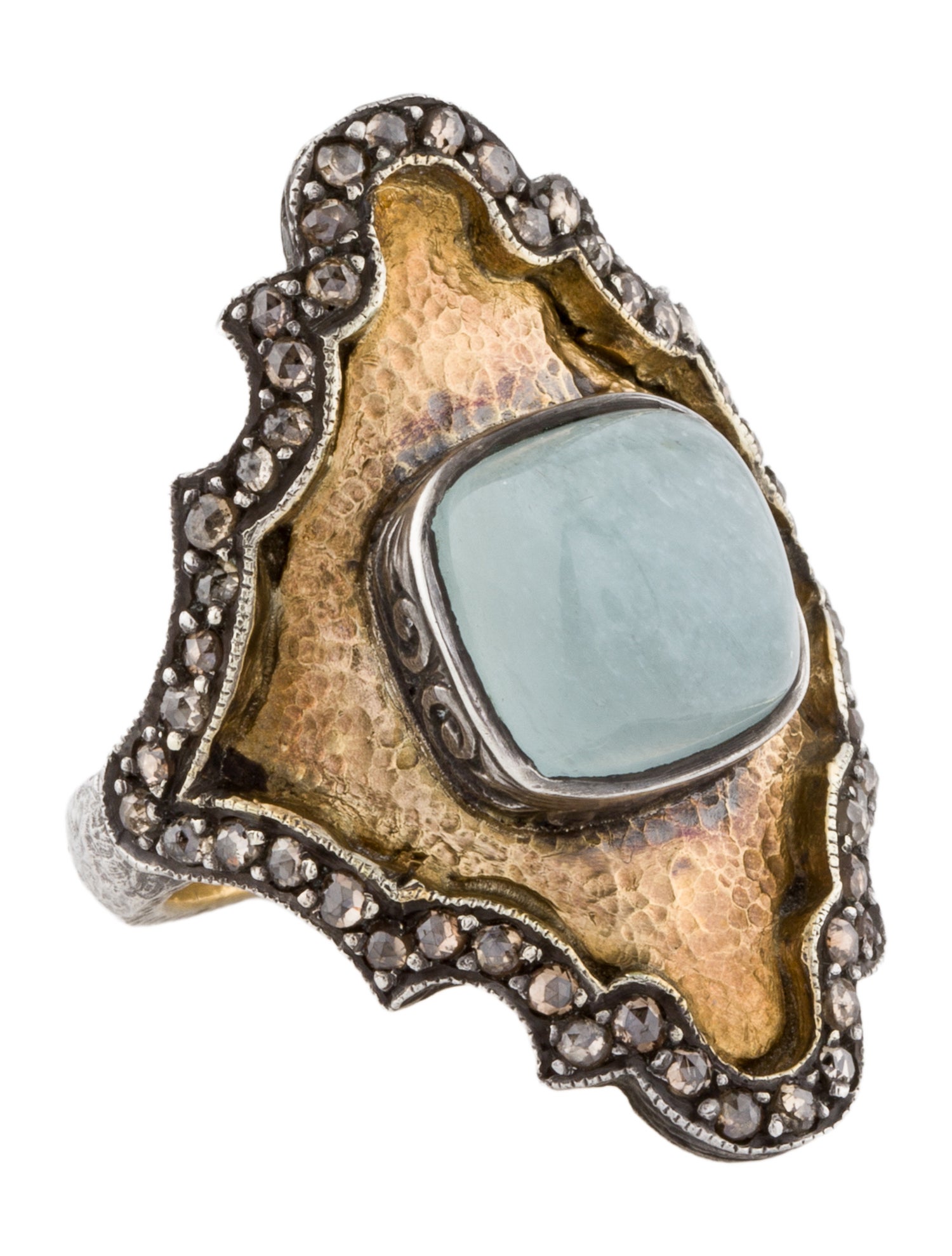 Gasia Aquamarine & Diamond Cocktail Ring