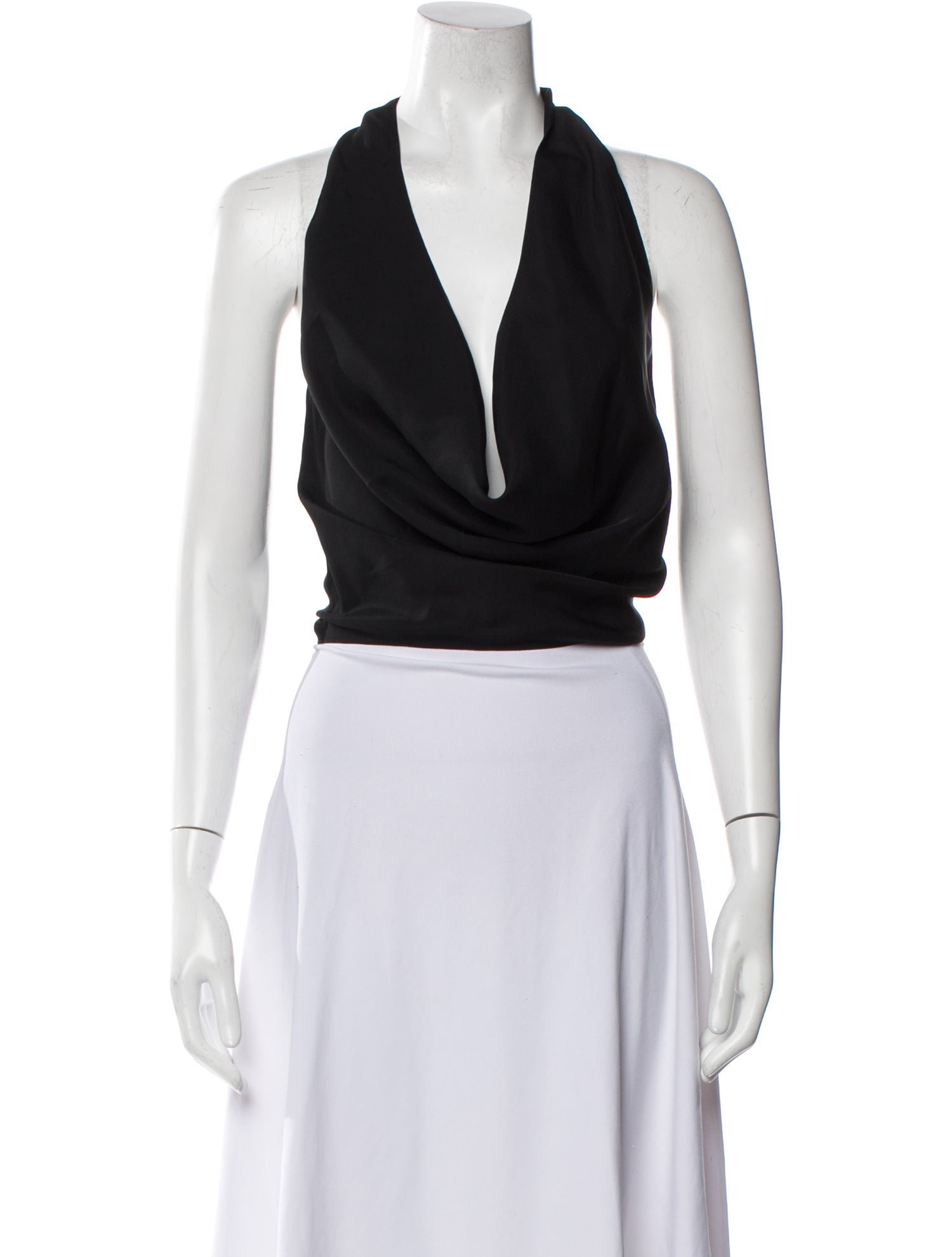 Gauchere Cowl Neck Sleeveless Crop Top