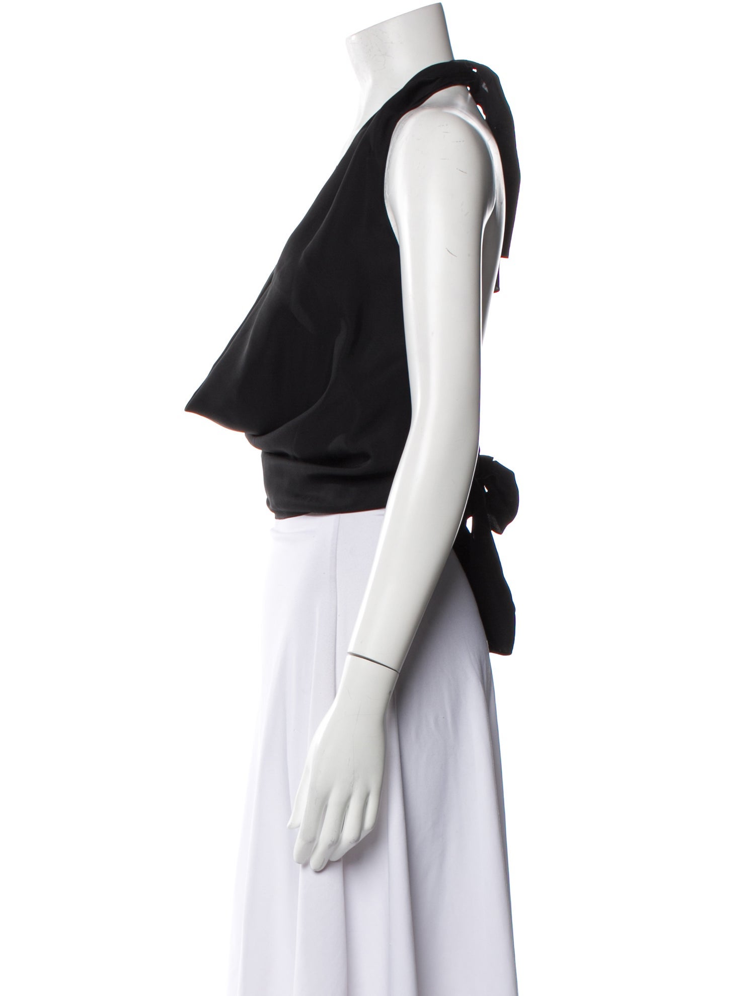Gauchere Cowl Neck Sleeveless Crop Top