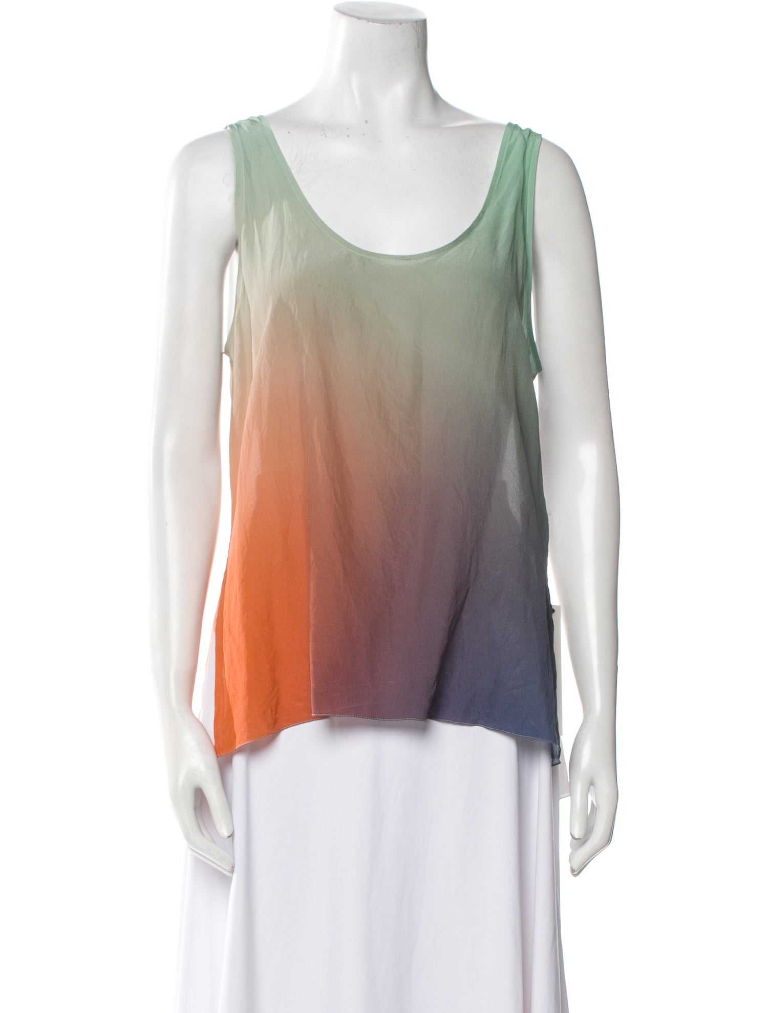 Gauchere Silk Tie-Dye Print Top