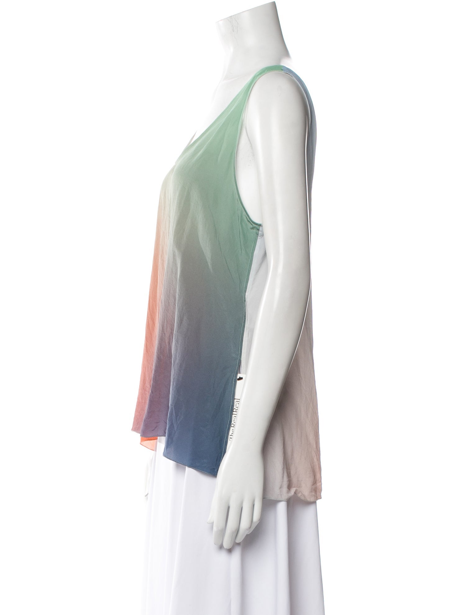 Gauchere Silk Tie-Dye Print Top