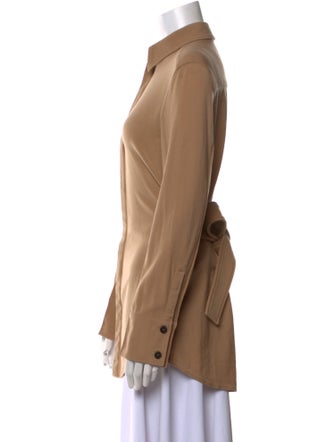 Gauchere Virgin Wool Long Sleeve Button-Up Top