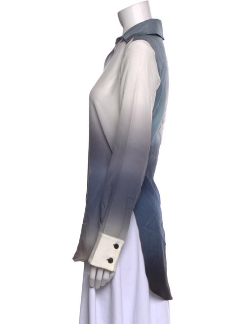 Gauchere Silk Long Sleeve Button-Up Top