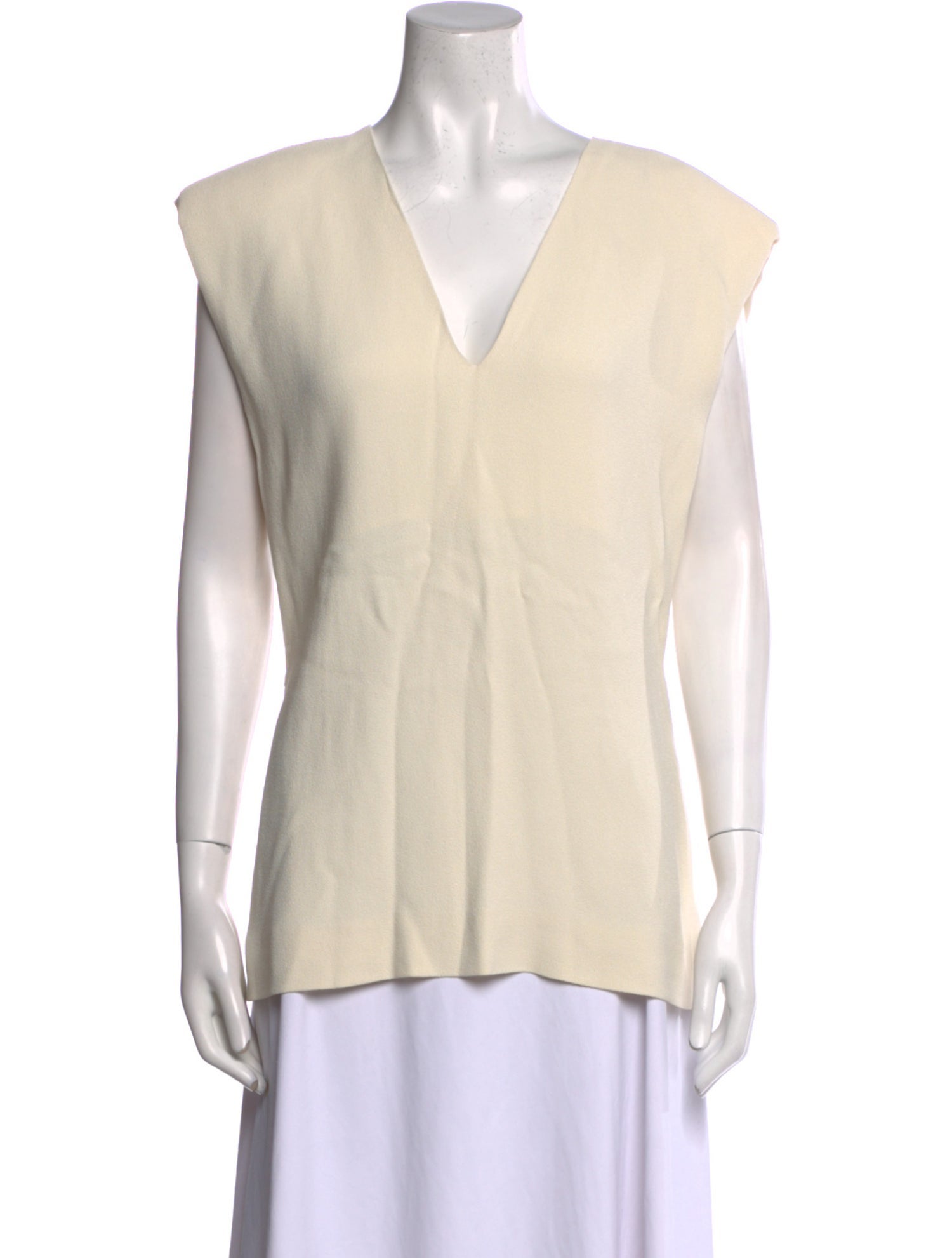 Gauchere V-Neck Sleeveless Blouse w/ Tags