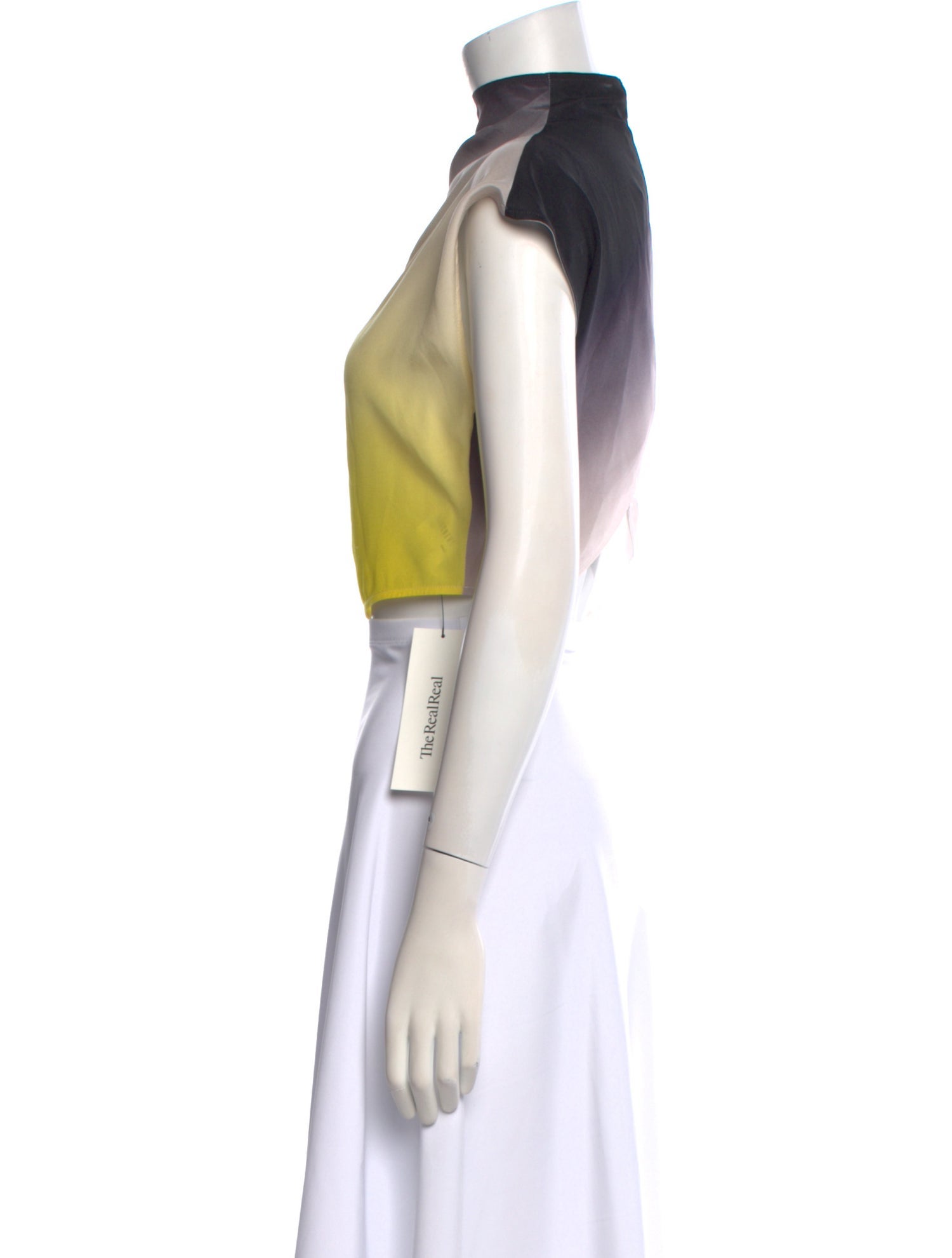 Gauchere Silk Mock Neck Crop Top w/ Tags