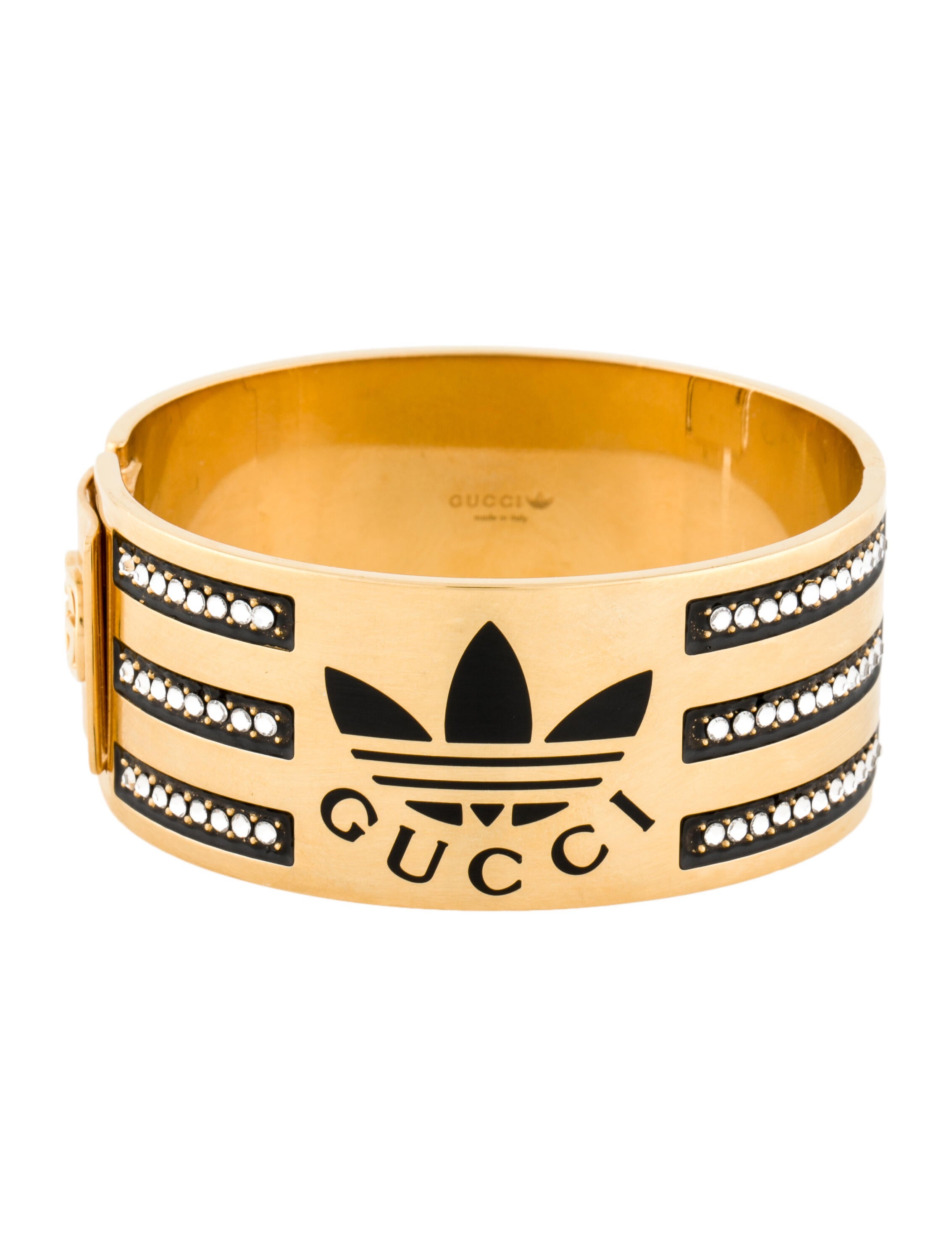 Gucci x Adidas Gucci x adidas Crystal & Enamel Hinged Cuff Bracelet
