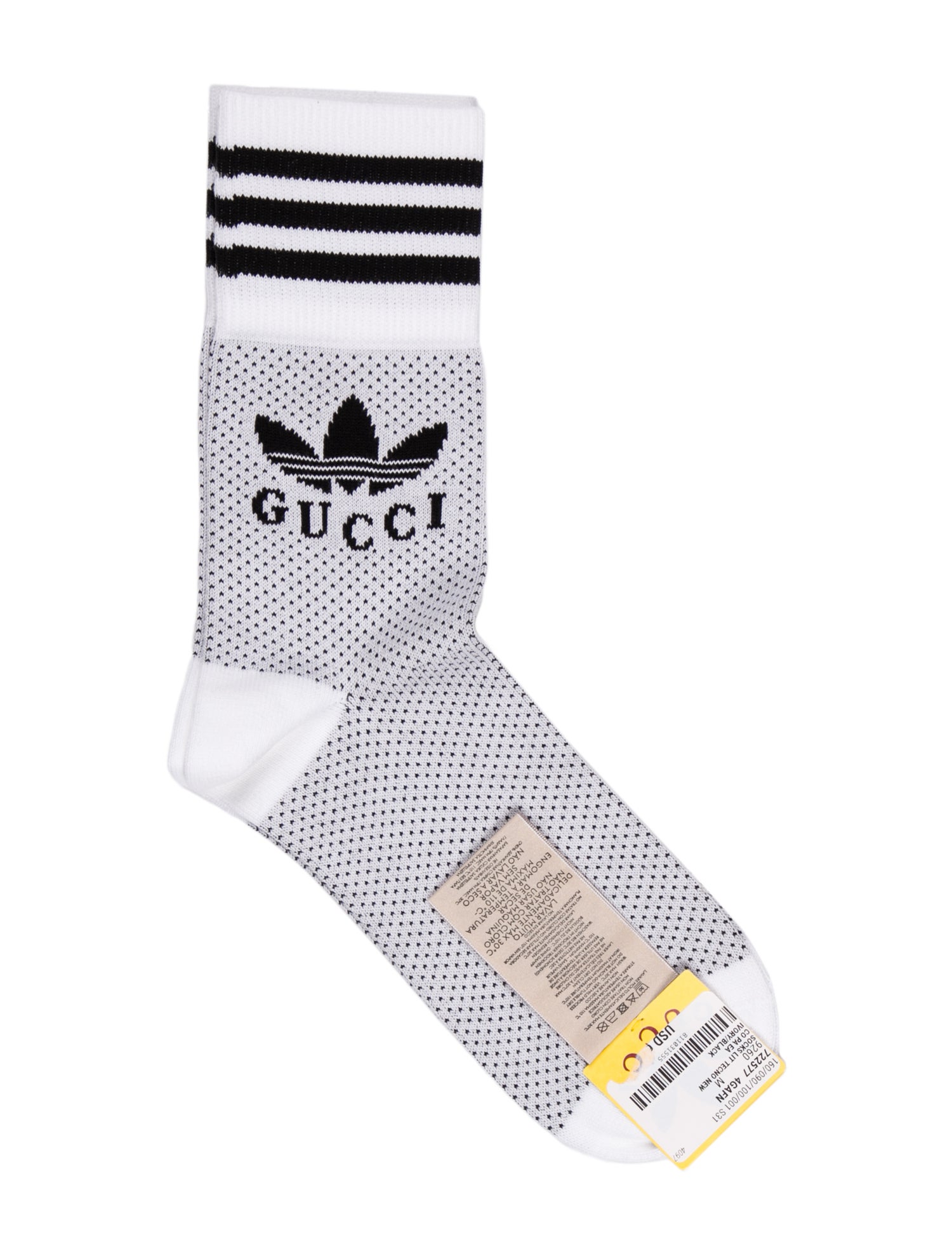 Gucci x Adidas Printed Logo Ankle Socks w⁄ Tags - White Socks 新品