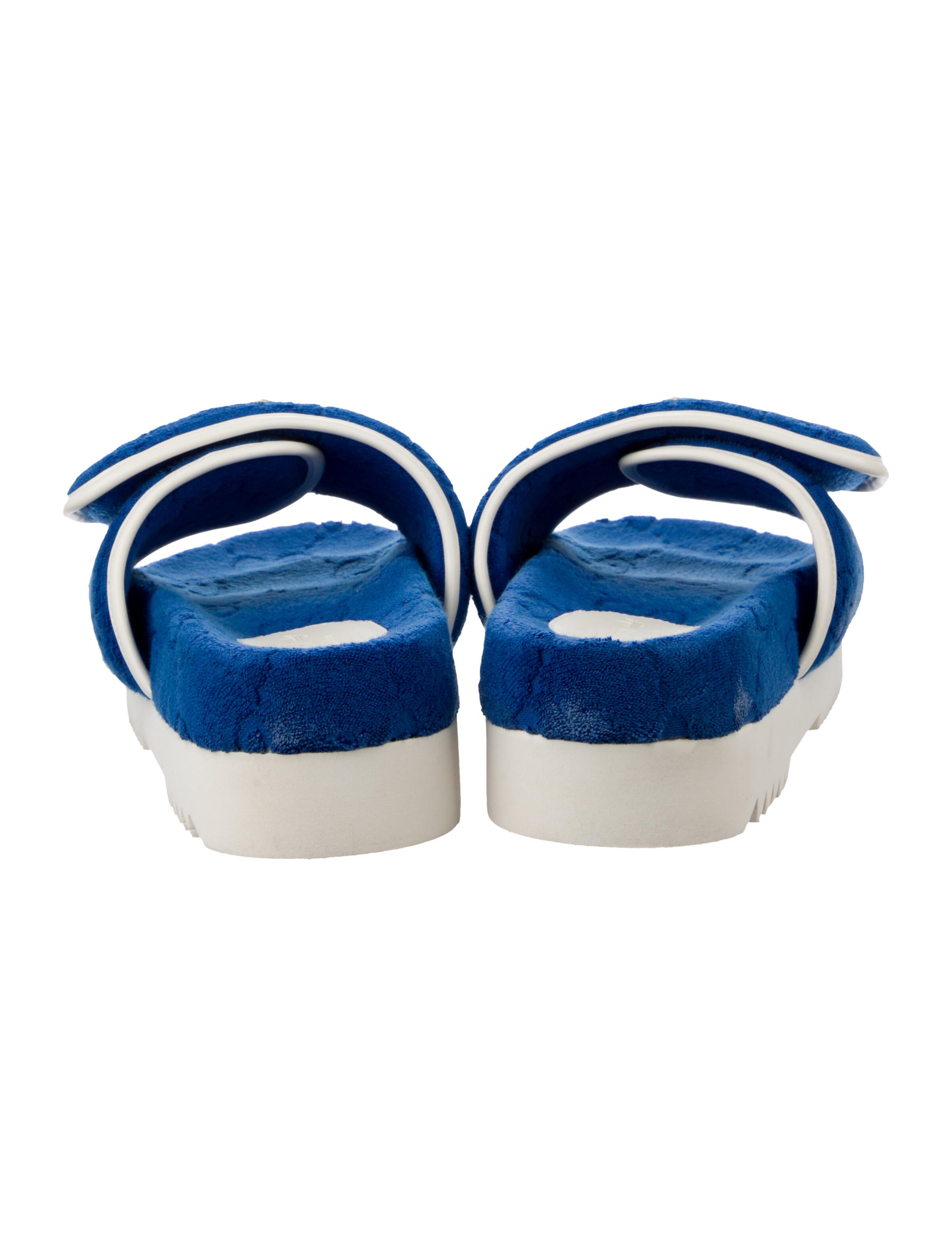 Gucci x Adidas Graphic Print Slides - Blue Sandals, Shoes