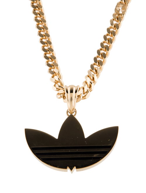 Gucci x Adidas Gourmette Trefoil Pendant Necklace