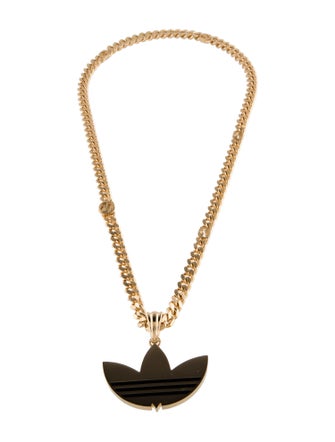 Gucci x Adidas Gourmette Trefoil Pendant Necklace