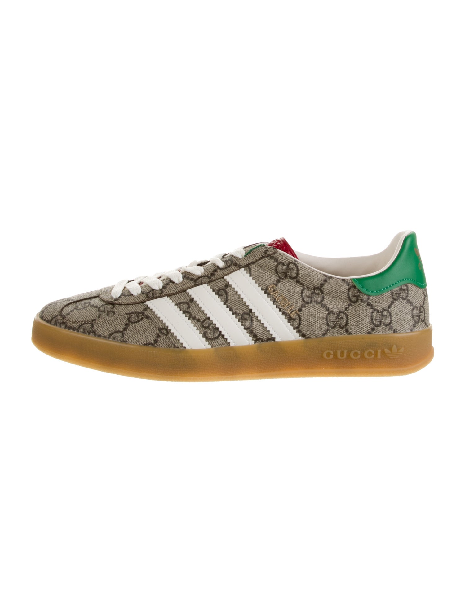 Gucci x Adidas Gazelle Beige GG Monogram Sneakers w/ Tags