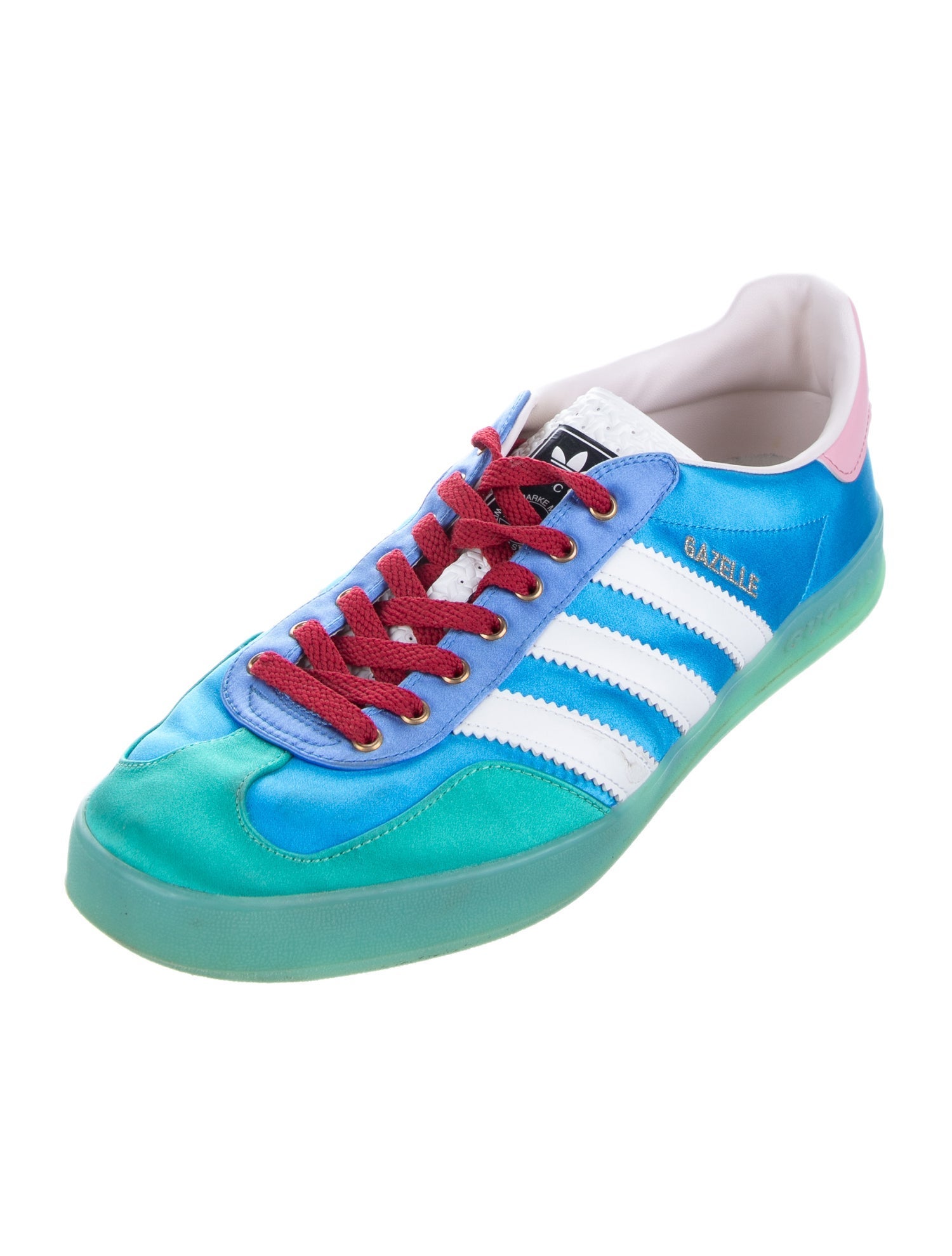 Gucci x Adidas Satin Colorblock Pattern Sneakers