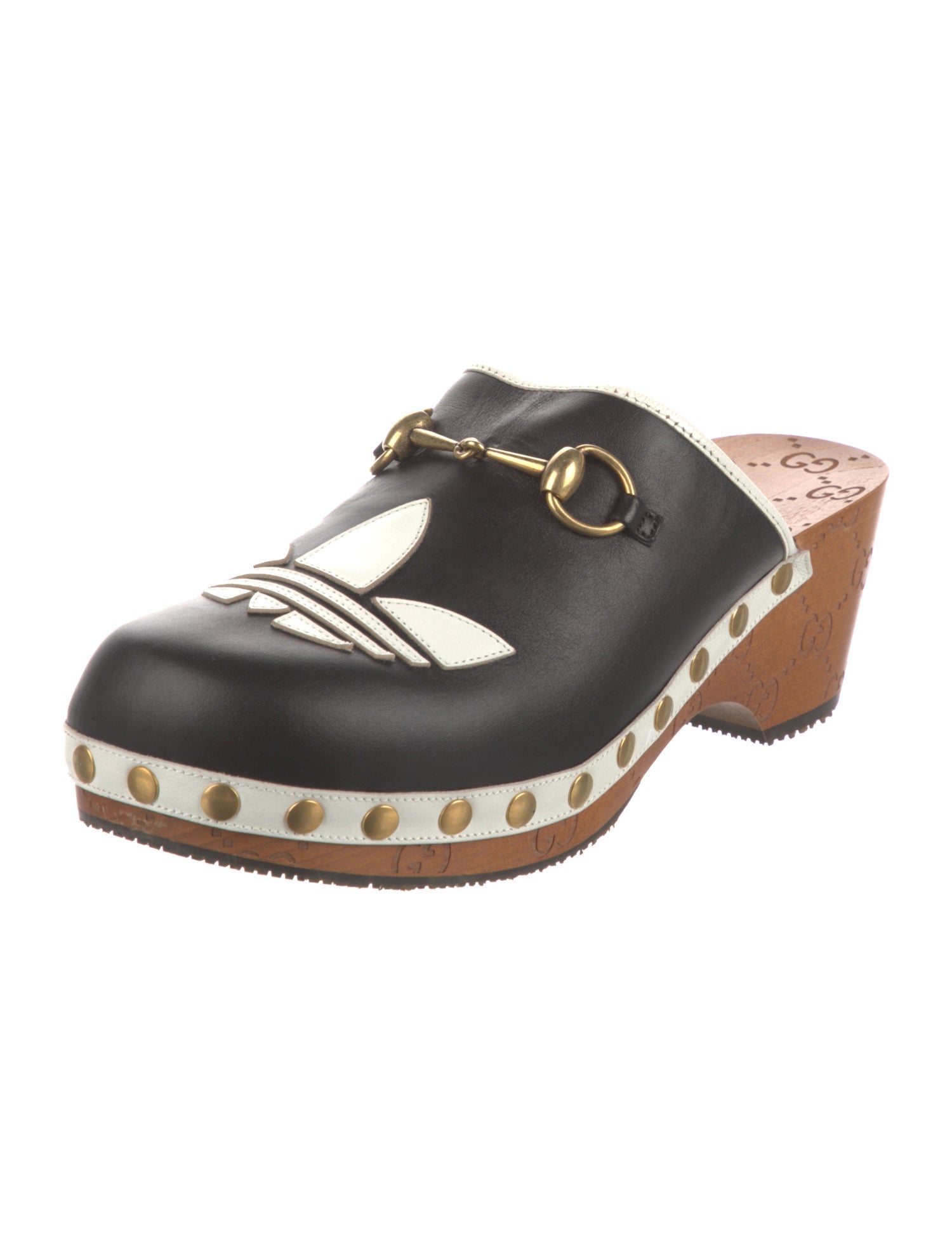 Gucci x Adidas Horsebit Accent Leather Mules