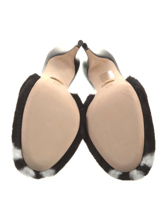 Gucci x Adidas Horsebit Accent Faux Fur Mules