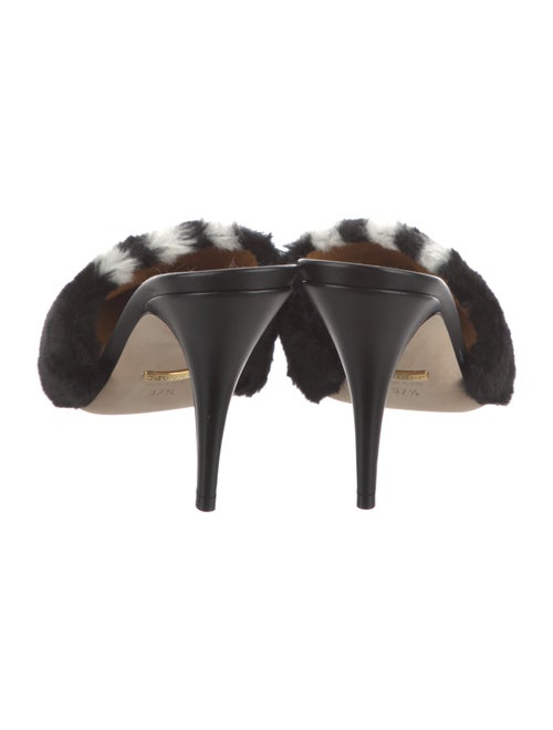 Gucci x Adidas Horsebit Accent Faux Fur Mules