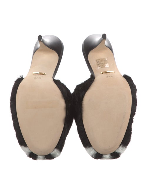 Gucci x Adidas Horsebit Accent Faux Fur Mules