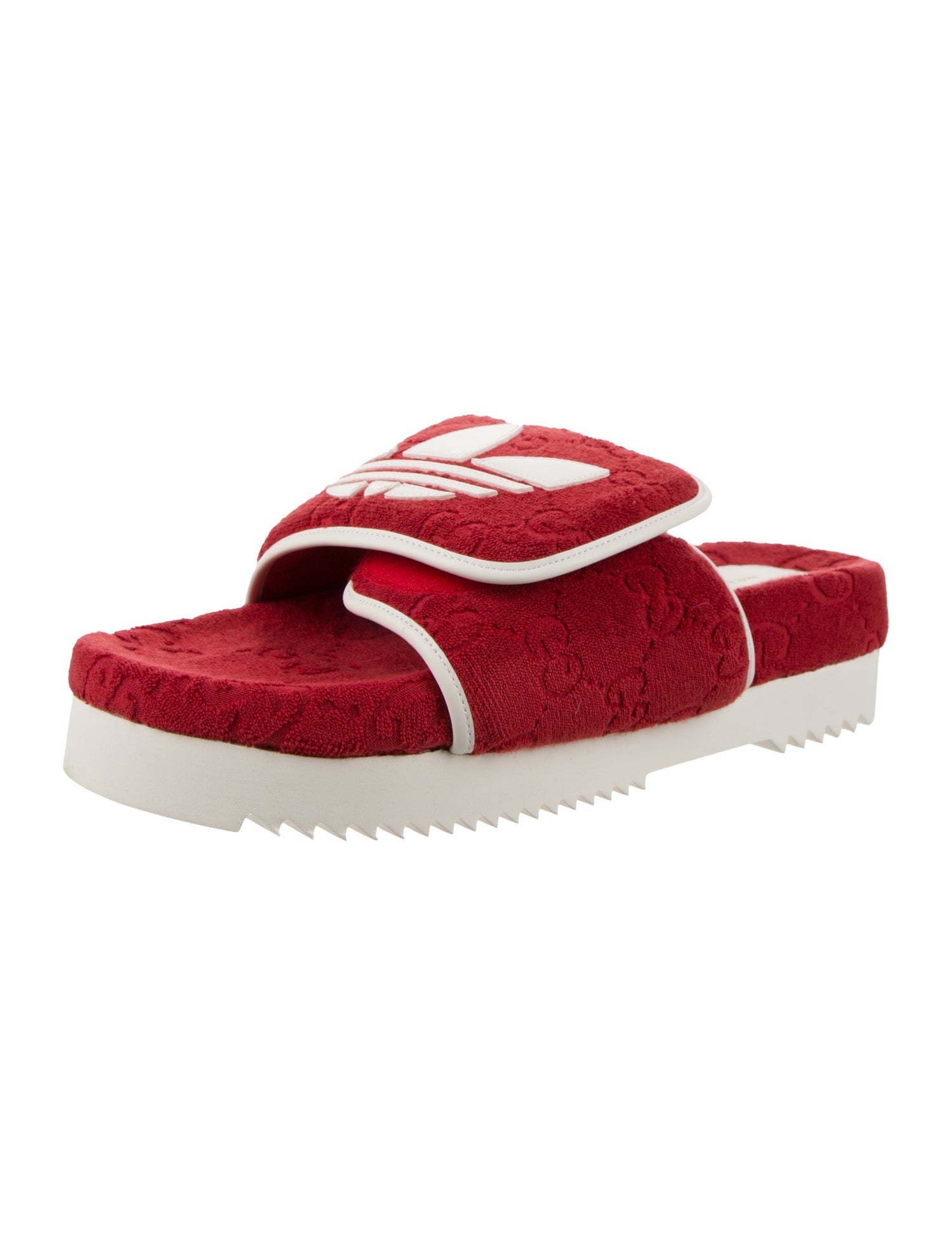 Gucci x Adidas GG Supreme Terry Cloth Slides