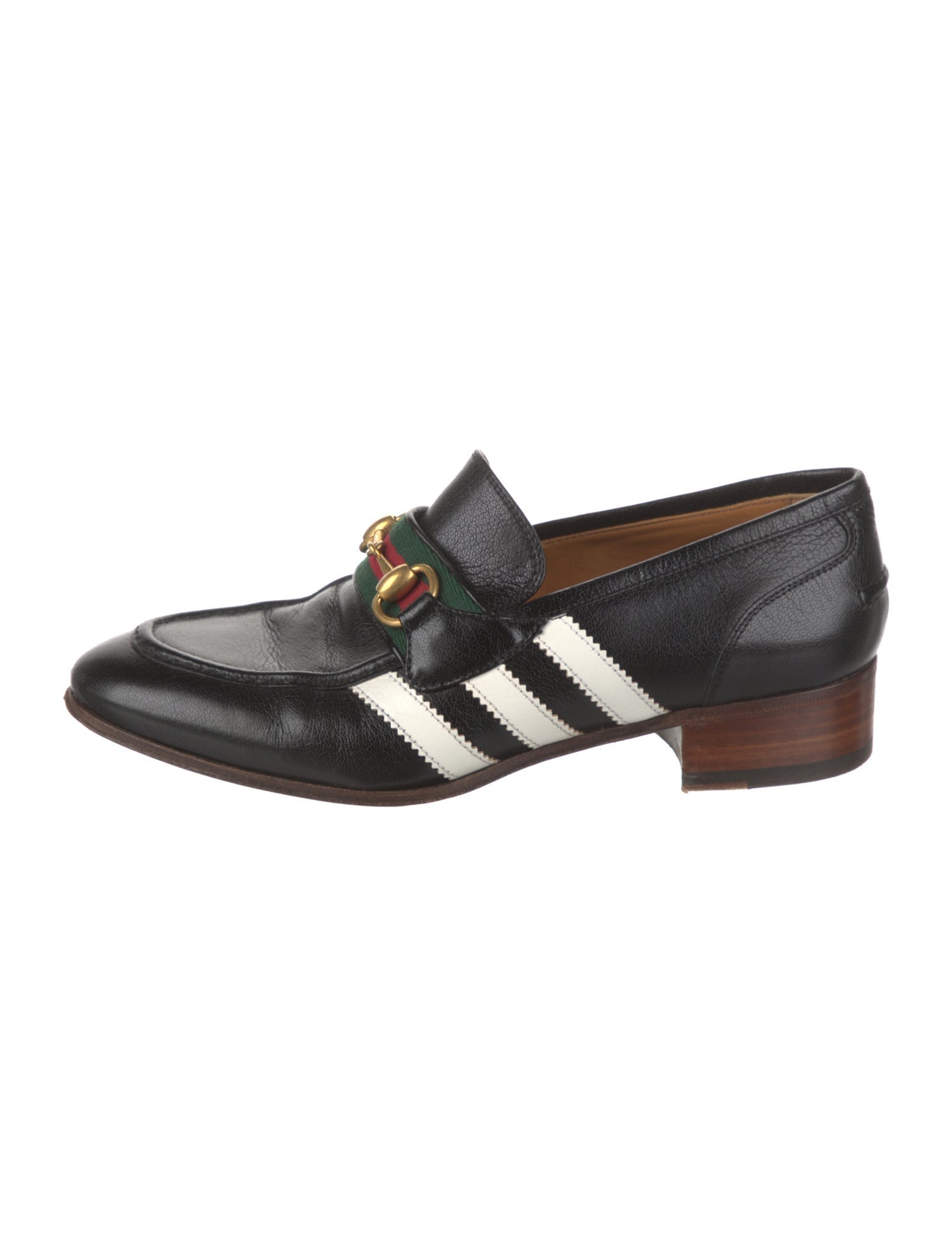 Gucci x Adidas Web Accent Leather Loafers
