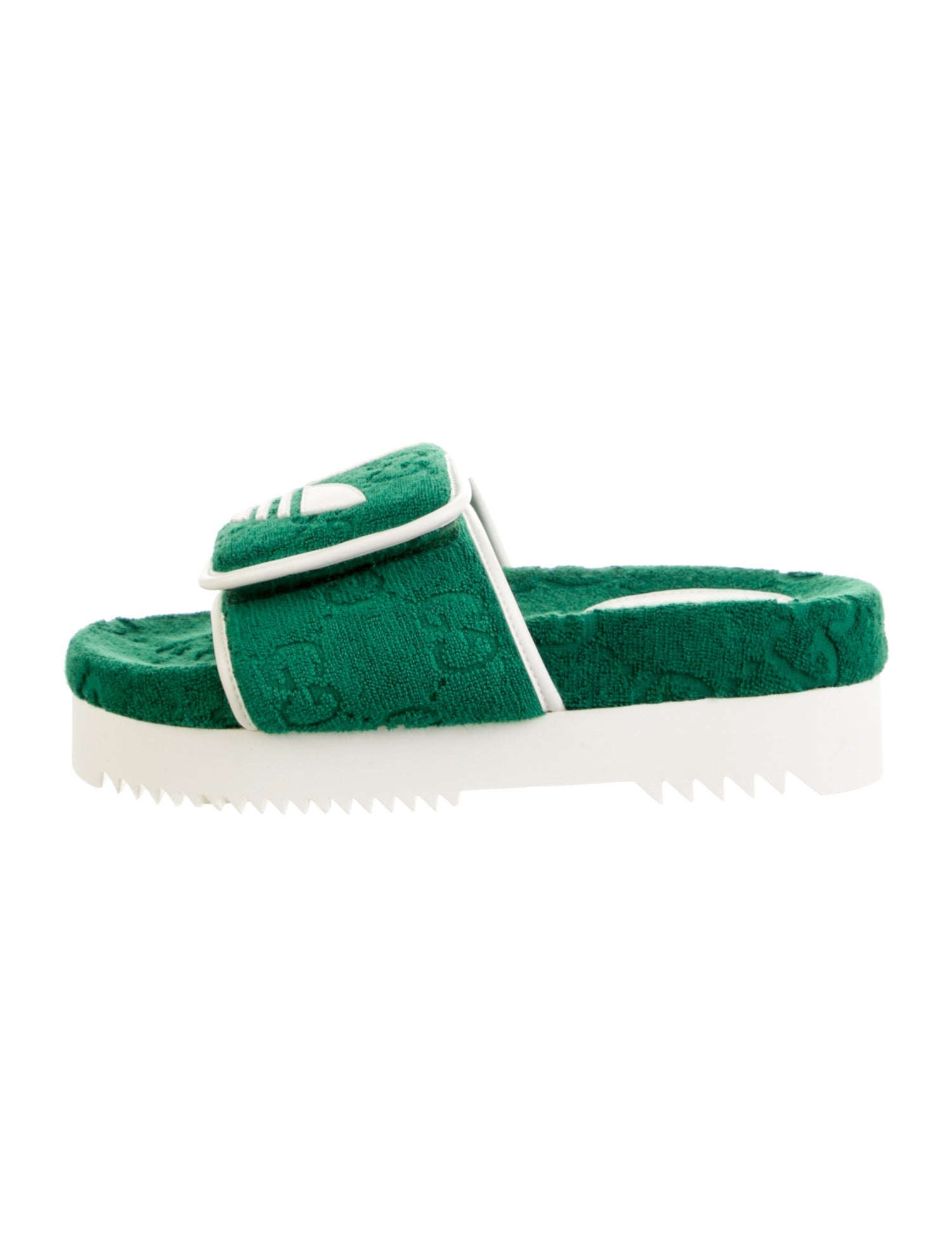 Gucci x Adidas GG Logo Terry Cloth Slides