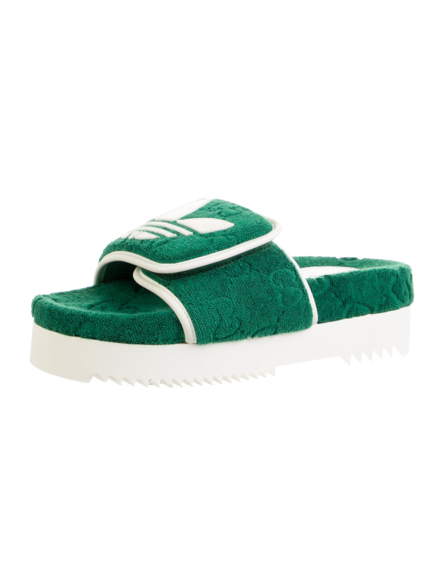 Gucci x Adidas GG Logo Terry Cloth Slides