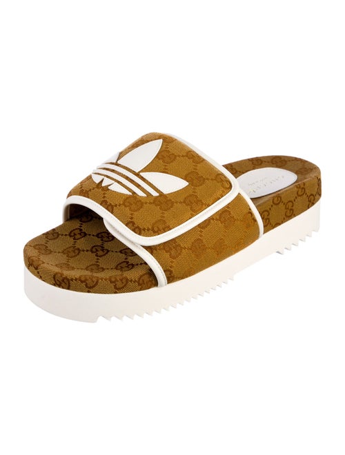 Gucci x Adidas GG Supreme T.Original GG Canvas Slides