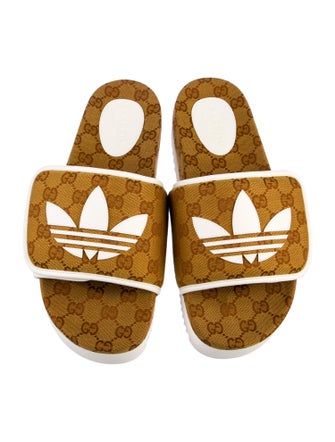 Gucci x Adidas GG Supreme T.Original GG Canvas Slides