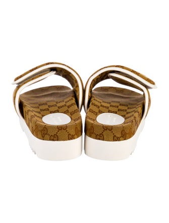 Gucci x Adidas GG Supreme T.Original GG Canvas Slides