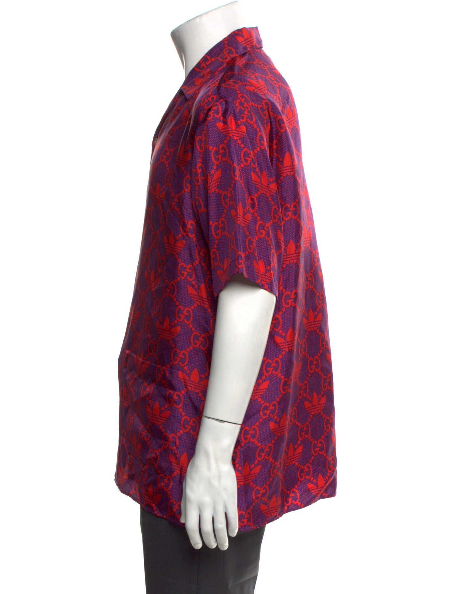 Gucci x Adidas GG Logo Silk Shirt