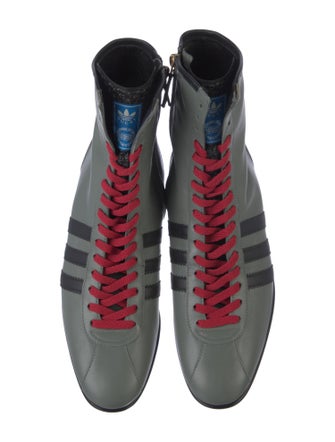 Gucci x Adidas Leather Lace-Up Boots