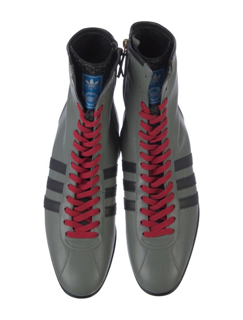 Gucci x Adidas Leather Lace-Up Boots