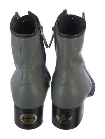 Gucci x Adidas Leather Lace-Up Boots