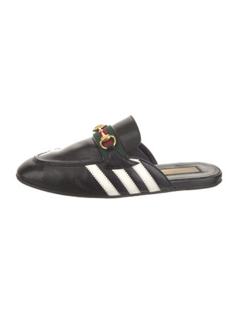 Gucci x Adidas Web Accent Leather Slippers